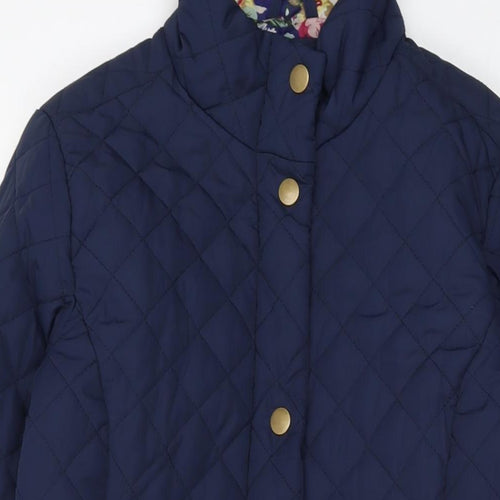 Betty Kay Womens Blue Quilted Jacket Size 12 Snap
