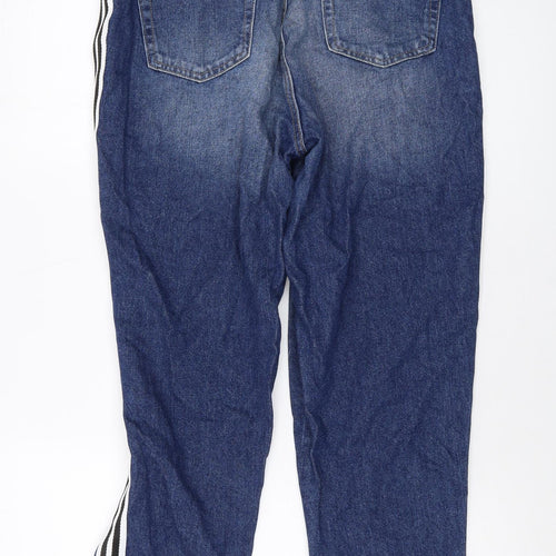 Onlu Womens Blue Cotton Mom Jeans Size L L26 in Regular Button