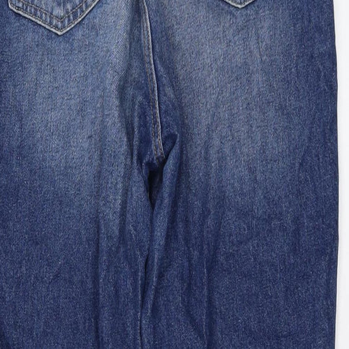 Onlu Womens Blue Cotton Mom Jeans Size L L26 in Regular Button