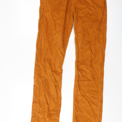 Jack Wills Mens Brown Cotton Trousers Size 30 in L32 in Regular Button