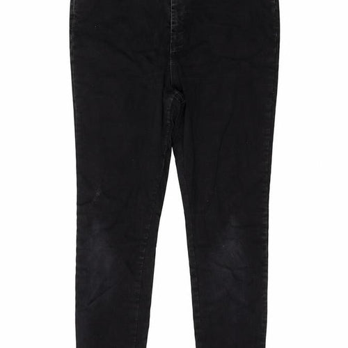 Asoos Womens Black Cotton Skinny Jeans Size 18 L25 in Regular Button