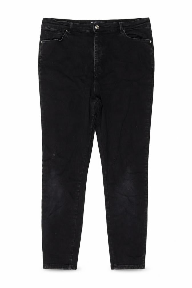 Asoos Womens Black Cotton Skinny Jeans Size 18 L25 in Regular Button