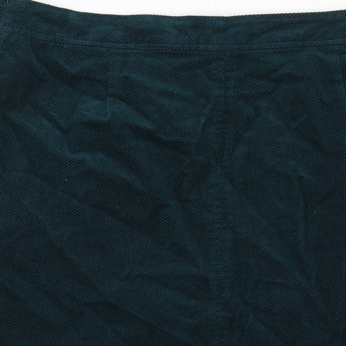 White Stuff Womens Green Cotton A-Line Skirt Size 14 Zip
