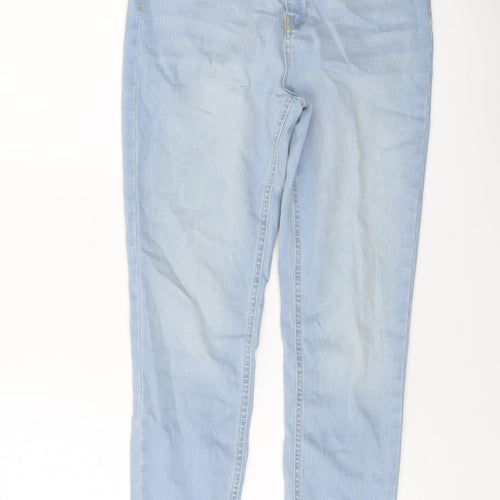 NA-KD Womens Blue Cotton Skinny Jeans Size 12 L28 in Regular Button