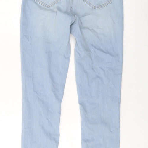 NA-KD Womens Blue Cotton Skinny Jeans Size 12 L28 in Regular Button