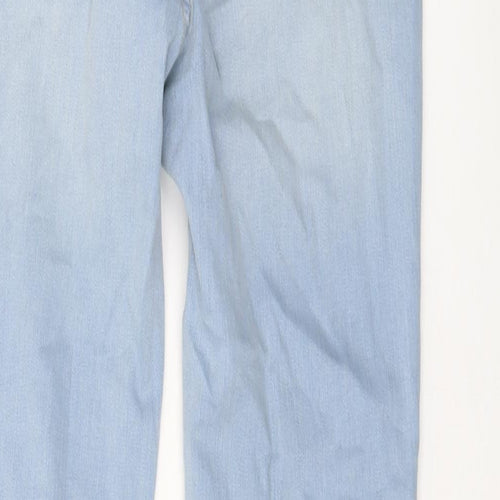 NA-KD Womens Blue Cotton Skinny Jeans Size 12 L28 in Regular Button