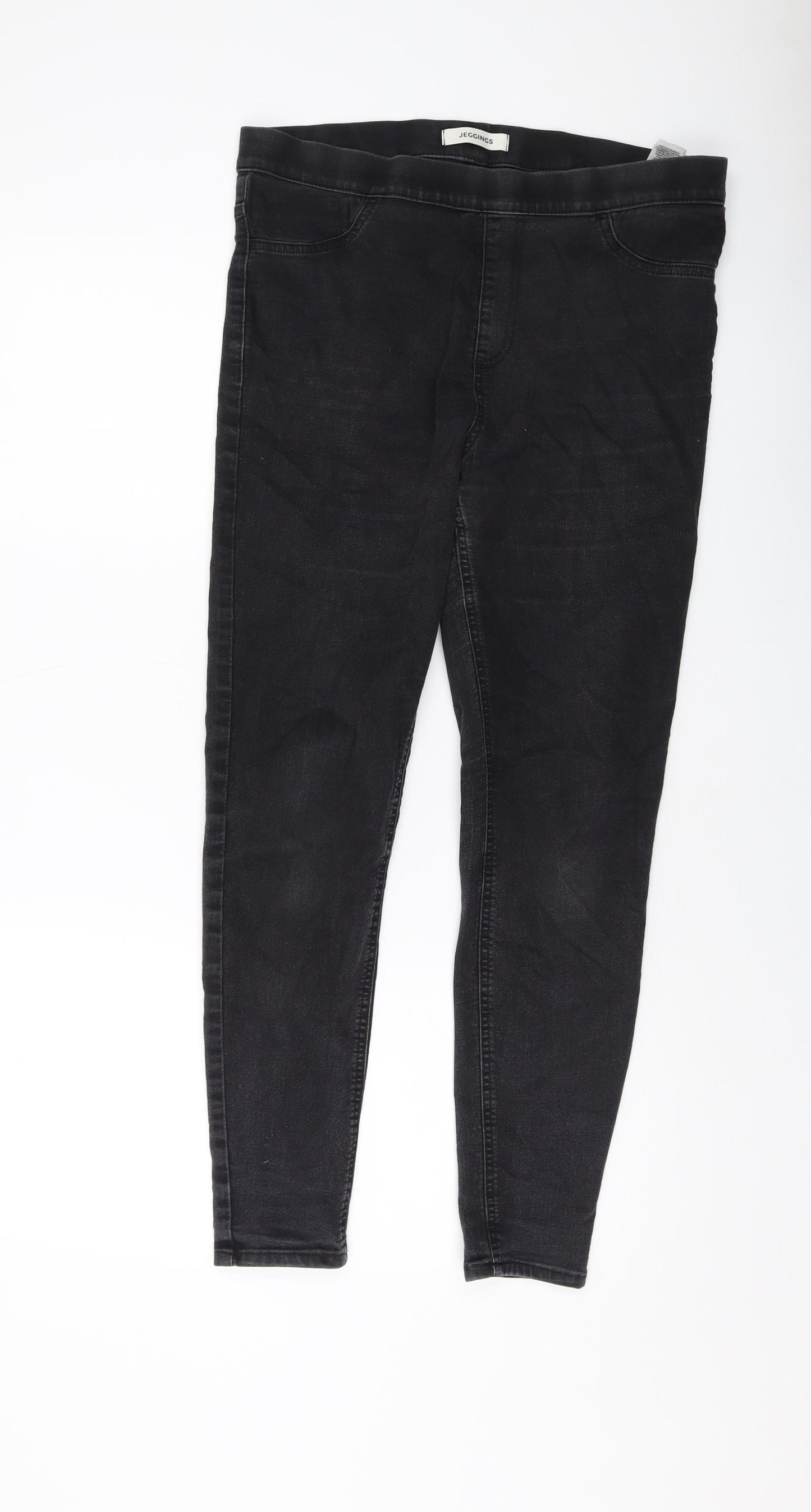 Marks and Spencer Womens Grey Cotton Jegging Jeans Size 14 L26 in Regular