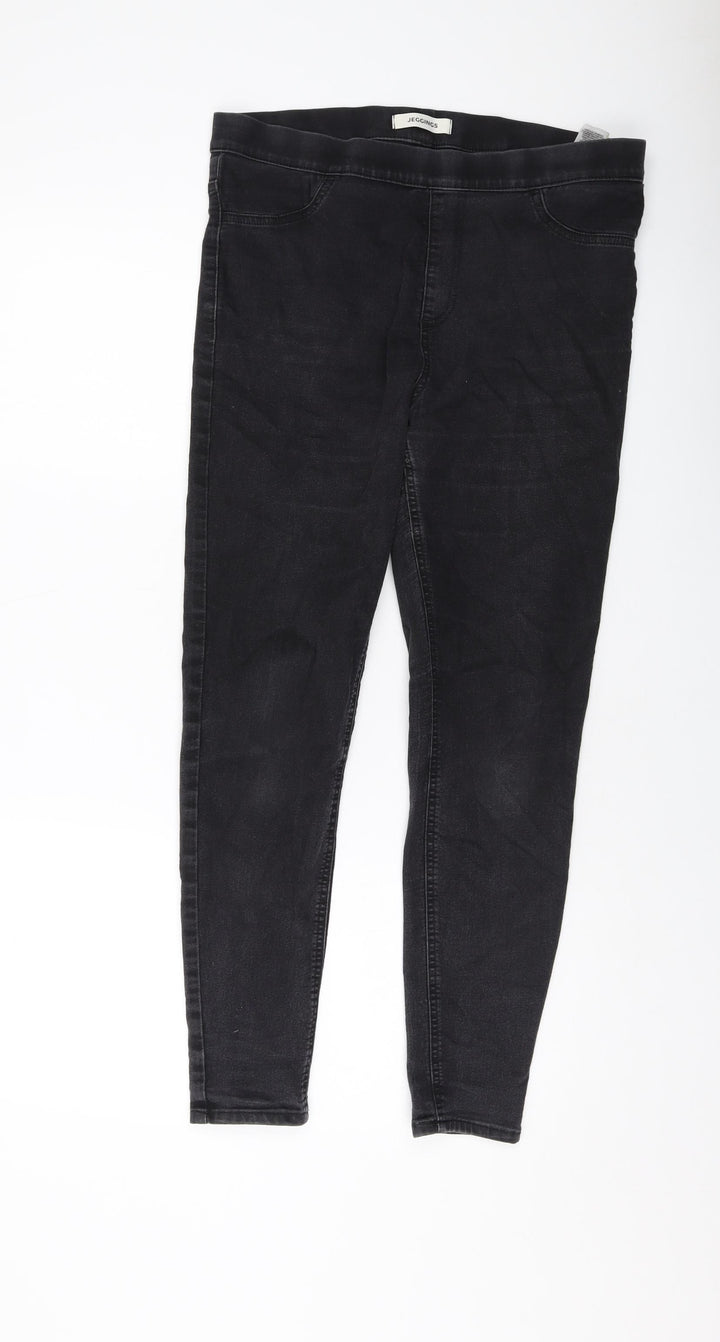 Marks and Spencer Womens Grey Cotton Jegging Jeans Size 14 L26 in Regular
