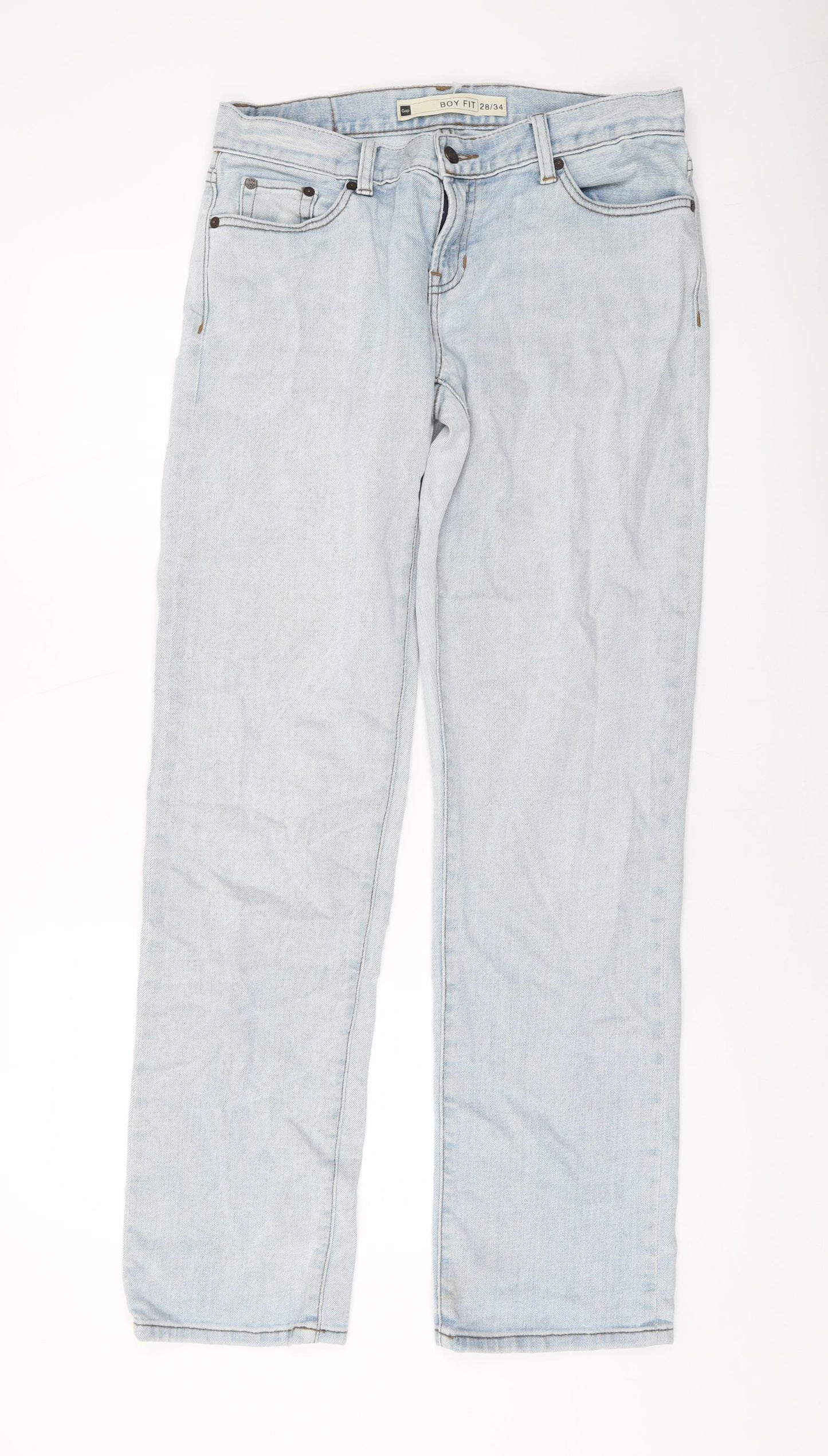 Gap Womens Blue Cotton Straight Jeans Size 28 in L34 in Regular Button