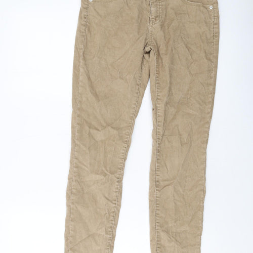 Uniqlo Womens Beige Cotton Trousers Size 26 in L29 in Regular Button