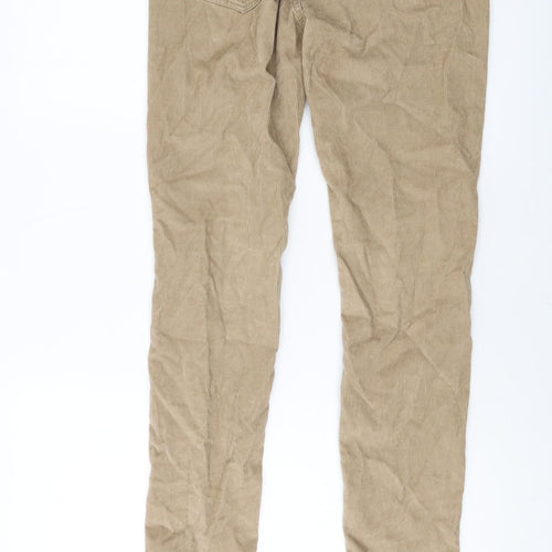 Uniqlo Womens Beige Cotton Trousers Size 26 in L29 in Regular Button