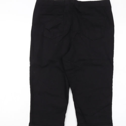 Capsule Womens Black Cotton Bermuda Shorts Size 16 L16 in Regular Pull On