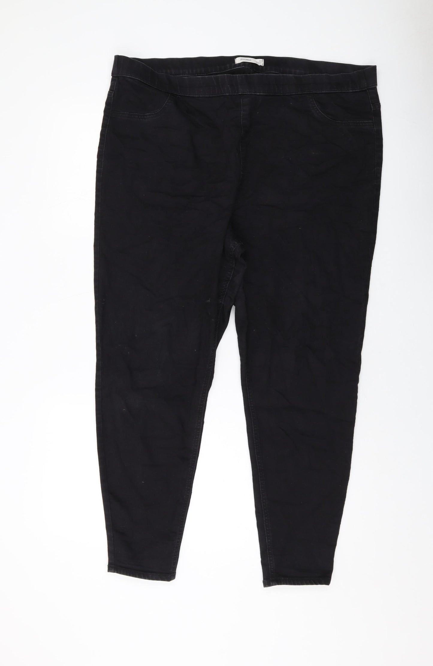 Marks and Spencer Womens Black Cotton Jegging Jeans Size 22 L27 in Regular