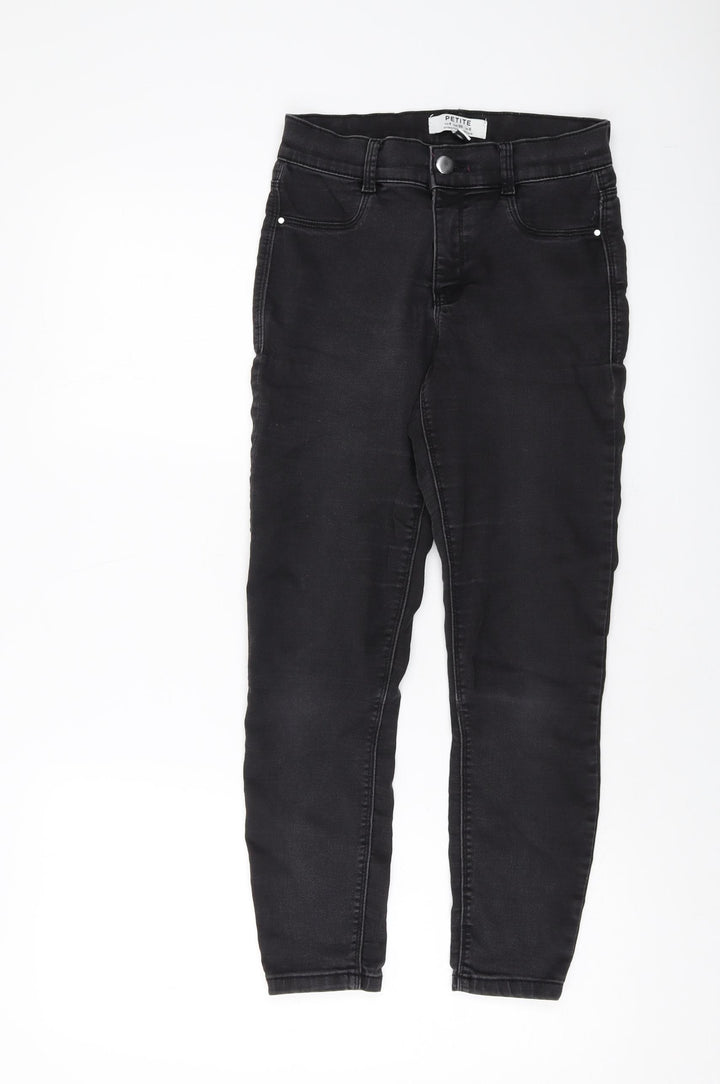 8 Womens Grey Cotton Skinny Jeans Size 8 L24 in Regular Button