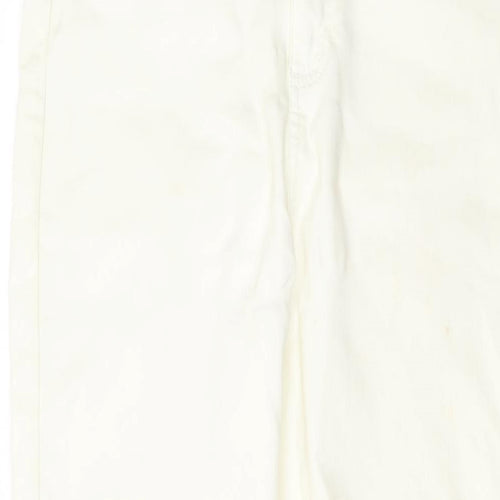 Lipsy Womens Ivory Cotton Skinny Jeans Size 14 L27 in Regular Button