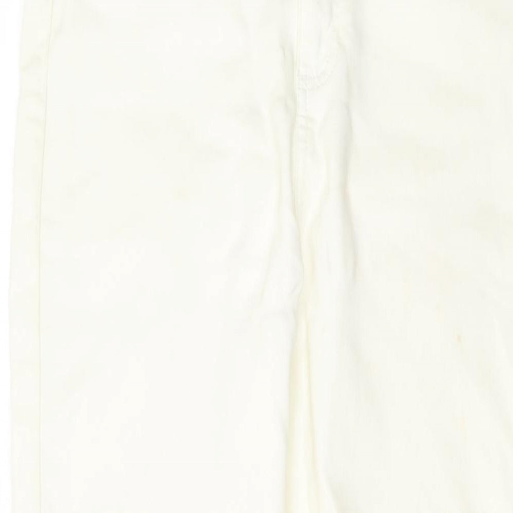 Lipsy Womens Ivory Cotton Skinny Jeans Size 14 L27 in Regular Button