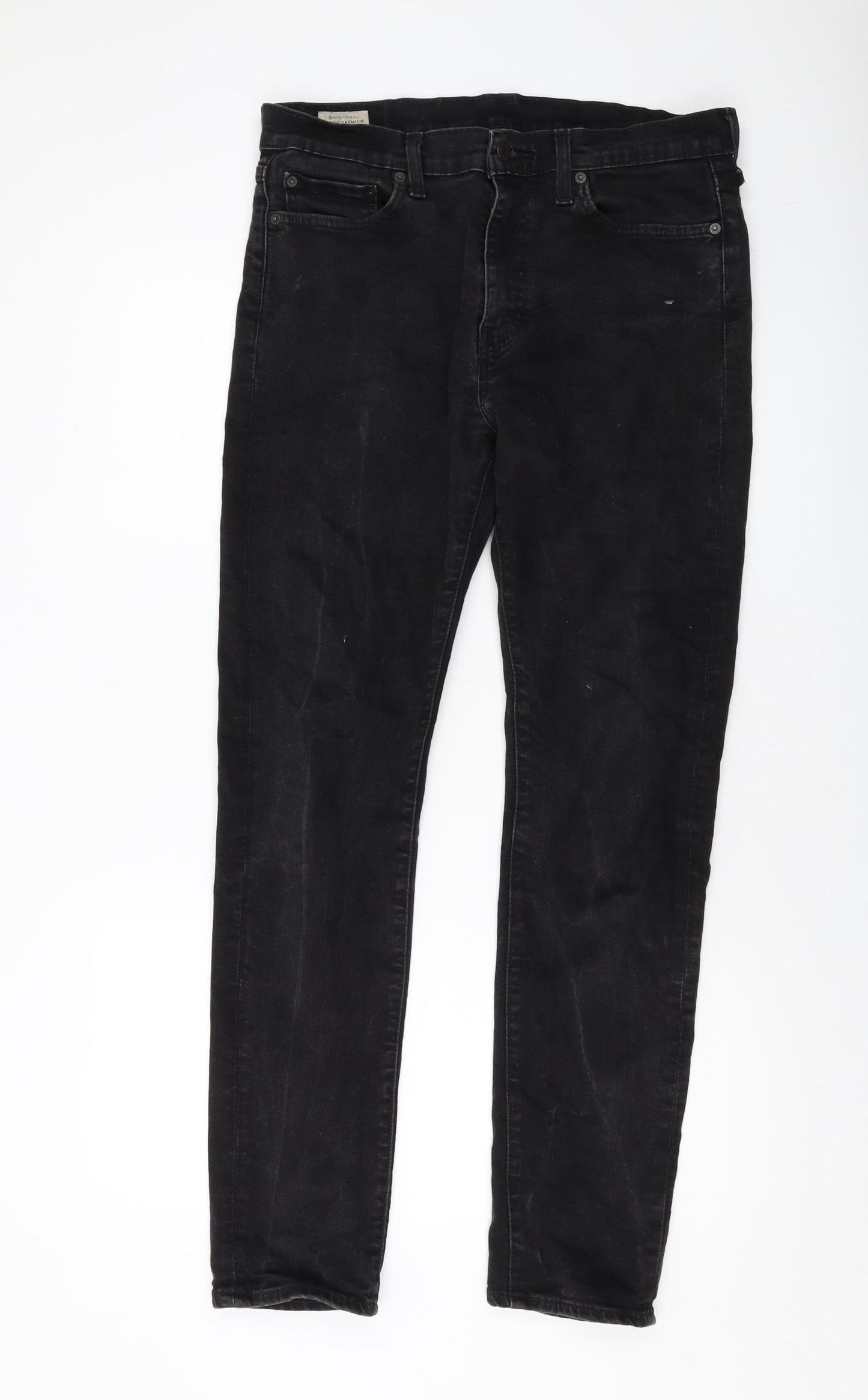 Levi's Mens Grey Cotton Skinny Jeans Size 33 in L34 in Regular Button