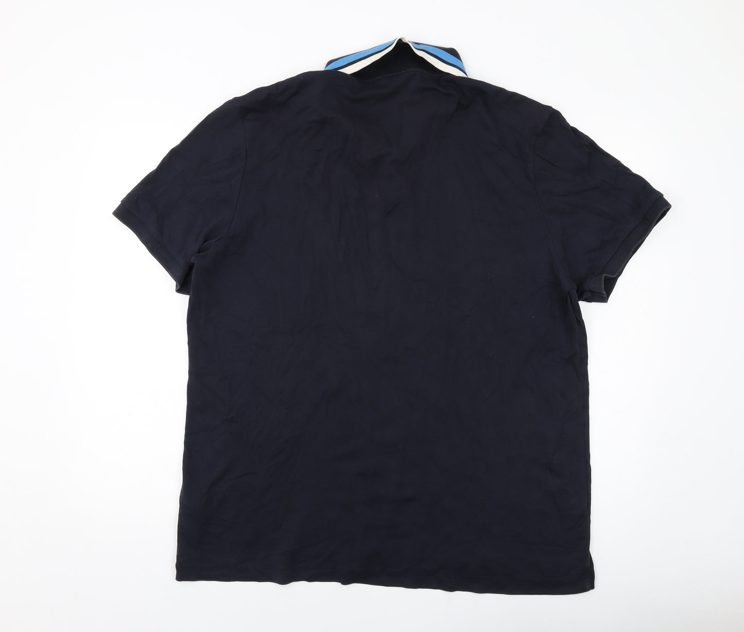 Boss Mens Blue Cotton Polo Size 3XL Collared Button