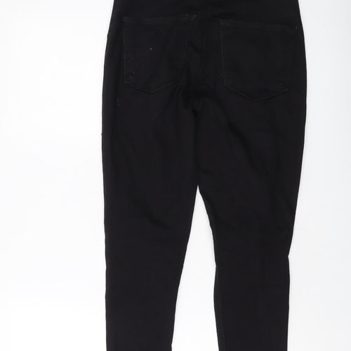 Topshop Womens Black Cotton Skinny Jeans Size 32 in L26 in Regular Button