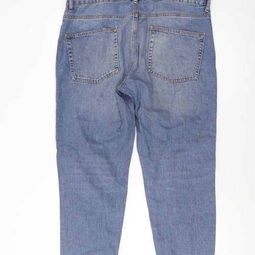 ASOS Womens Blue Cotton Mom Jeans Size 34 in L25 in Regular Button