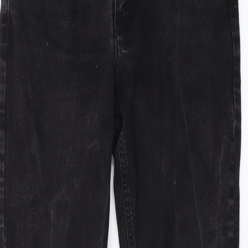 Denim & Co. Womens Black Cotton Bootcut Jeans Size 14 L31 in Regular Button