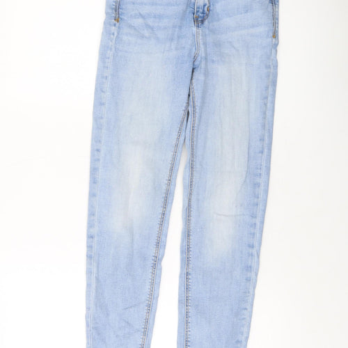 Pimke Womens Blue Cotton Skinny Jeans Size 10 L26 in Regular Button