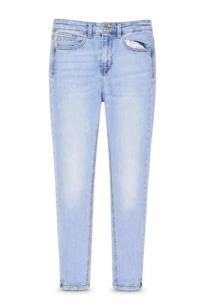 Pimke Womens Blue Cotton Skinny Jeans Size 10 L26 in Regular Button
