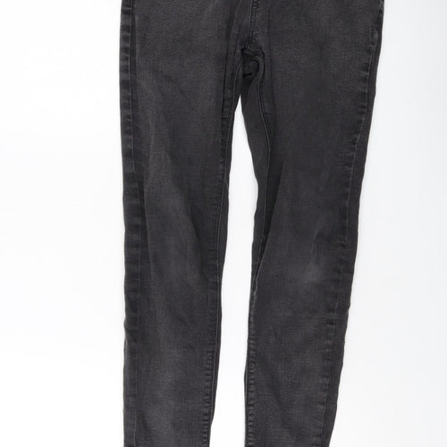 New Look Girls Grey Cotton Skinny Jeans Size 14 Years Regular Button