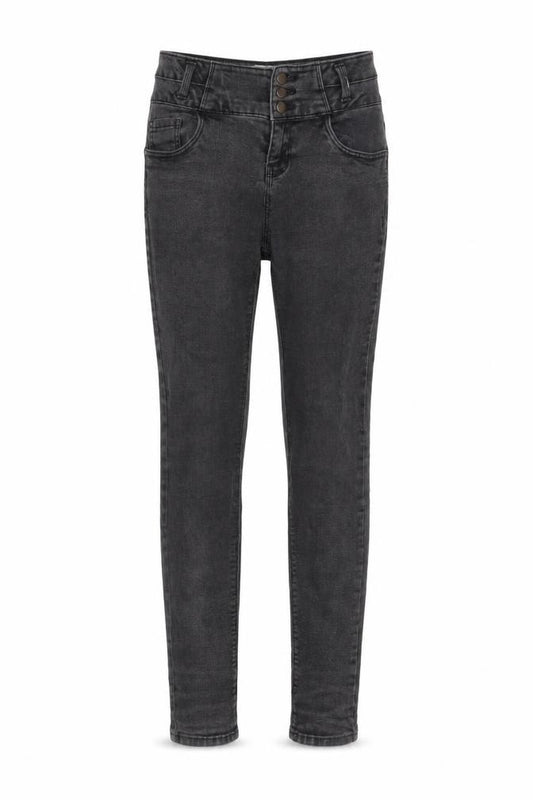 New Look Girls Grey Cotton Skinny Jeans Size 14 Years Regular Button