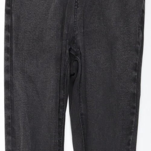 New Look Girls Grey Cotton Skinny Jeans Size 14 Years Regular Button
