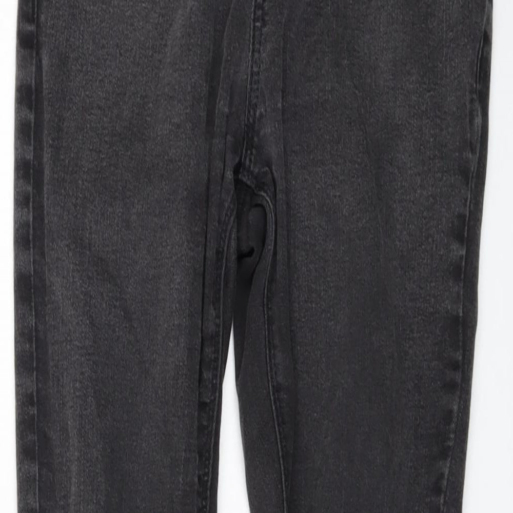 New Look Girls Grey Cotton Skinny Jeans Size 14 Years Regular Button