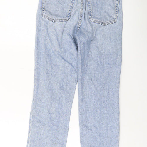 Topshop Womens Blue Cotton Straight Jeans Size 25 in L24 in Regular Button
