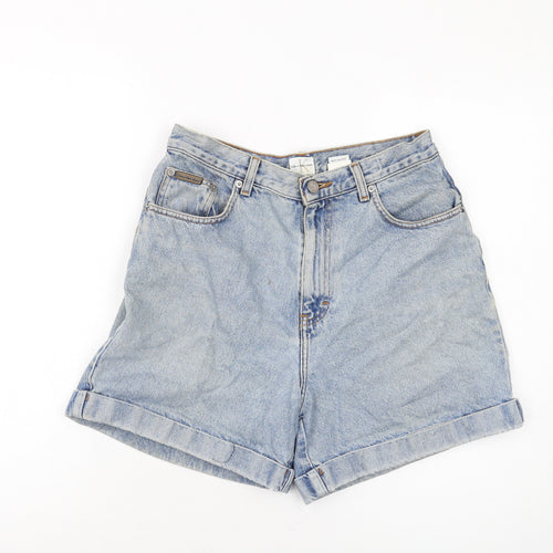 Calvin Klein Womens Blue Cotton Mom Shorts Size 10 L6 in Regular Button