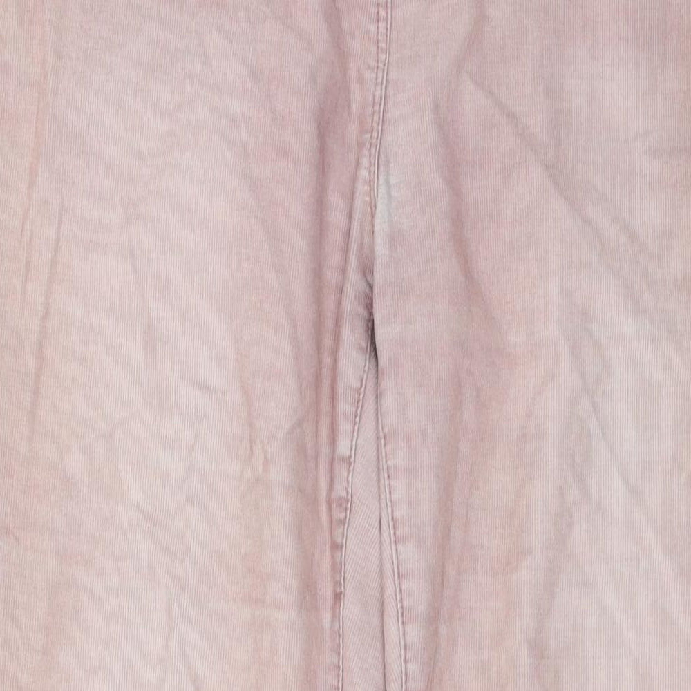 NEXT Womens Pink Cotton Trousers Size 16 L31 in Regular Button