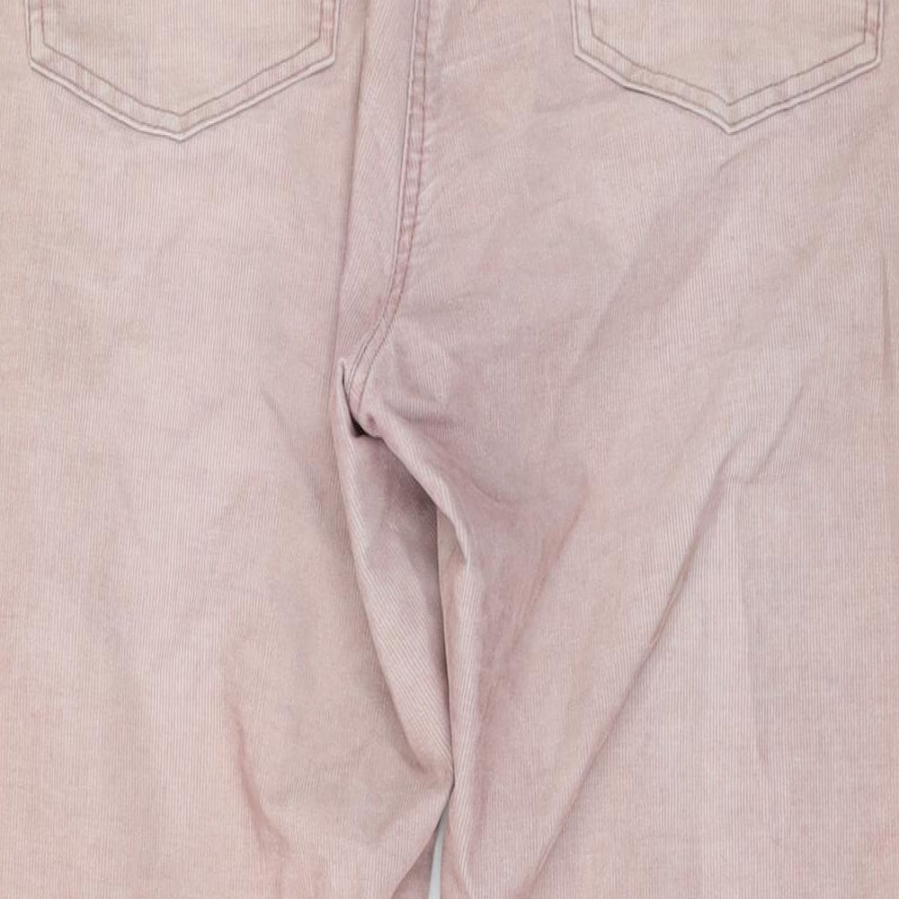 NEXT Womens Pink Cotton Trousers Size 16 L31 in Regular Button