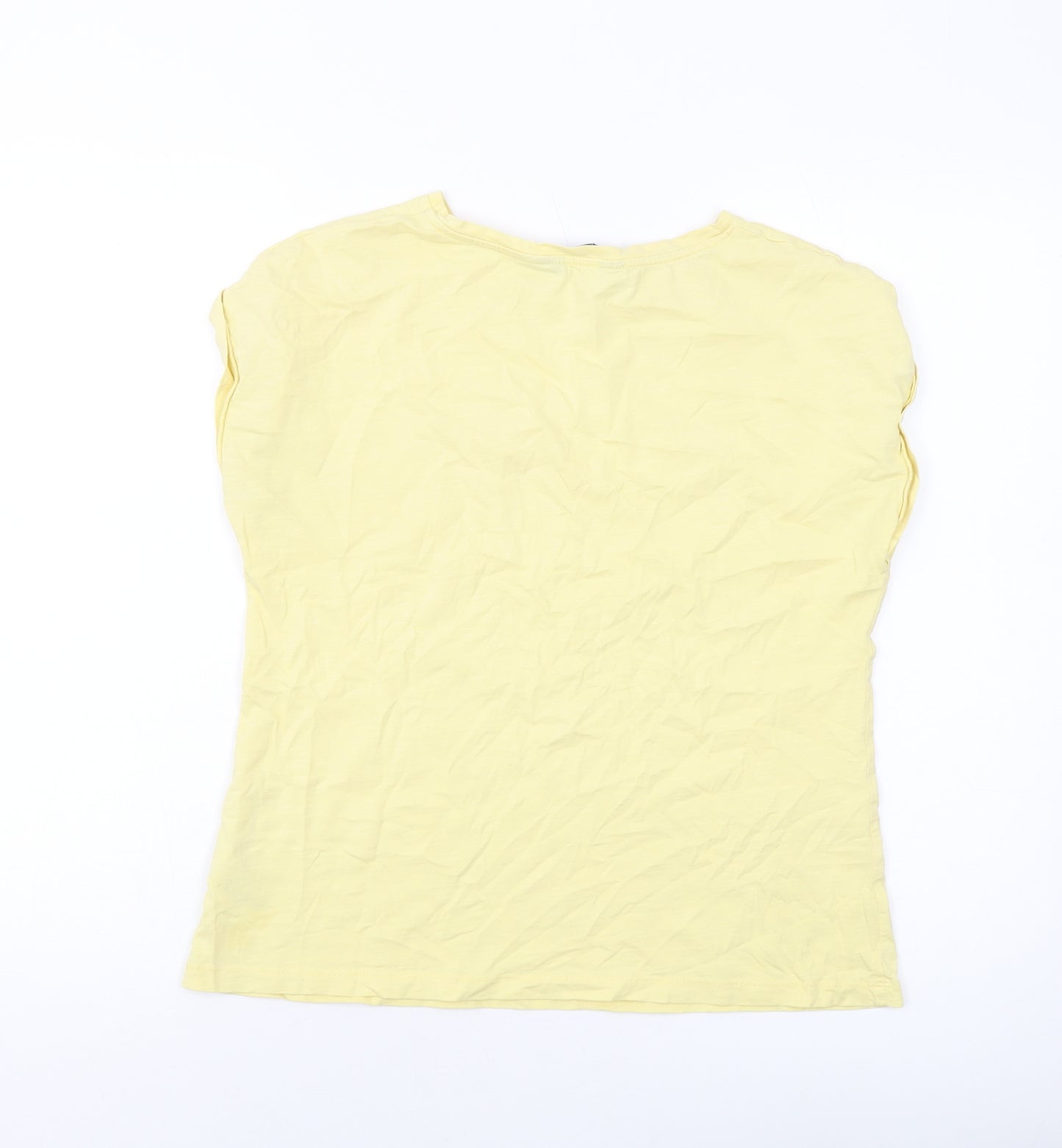 Dorothy Perkins Womens Yellow Cotton Basic T-Shirt Size 12 Round Neck