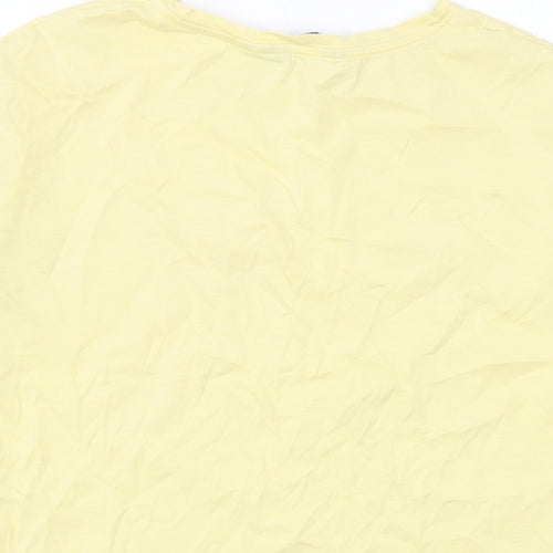 Dorothy Perkins Womens Yellow Cotton Basic T-Shirt Size 12 Round Neck