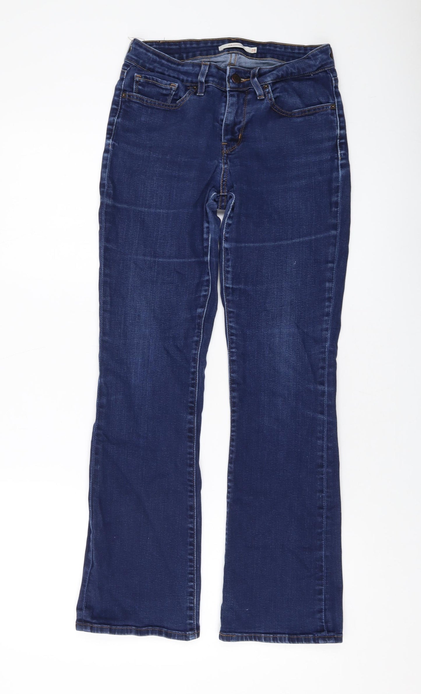 Levi's Womens Blue Cotton Bootcut Jeans Size 28 in L29 in Regular Button