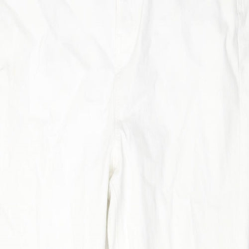 Marks and Spencer Womens Ivory Cotton Skinny Jeans Size 32 in L29 in Regular Button