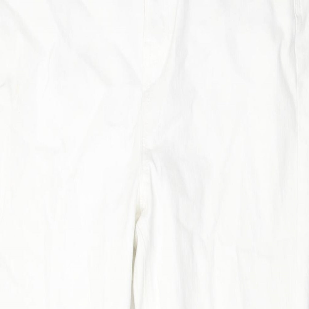 Marks and Spencer Womens Ivory Cotton Skinny Jeans Size 32 in L29 in Regular Button
