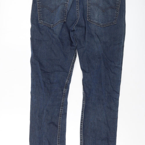 Levi's Mens Blue Cotton Straight Jeans Size 32 in L31 in Regular Button