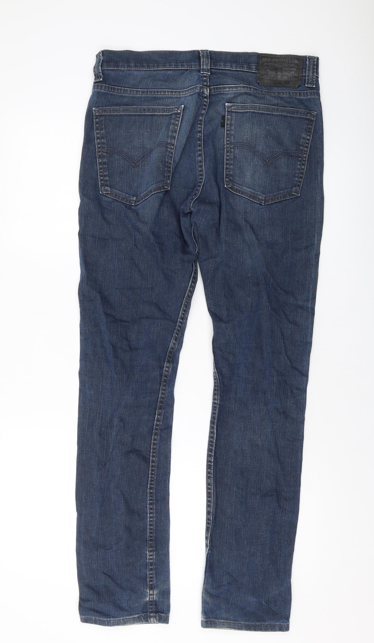 Levi's Mens Blue Cotton Straight Jeans Size 32 in L31 in Regular Button