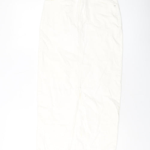 ASOS Womens Ivory Cotton Straight & Pencil Skirt Size 6 Button