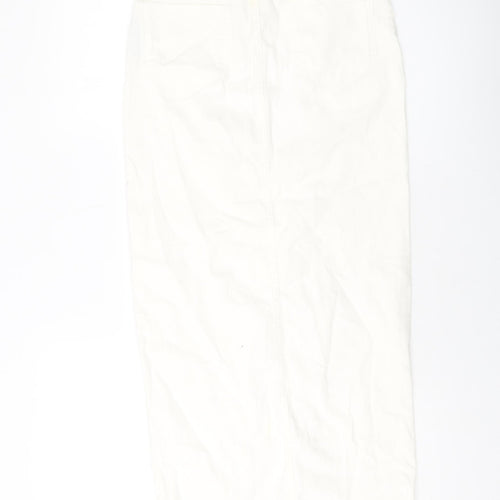 ASOS Womens Ivory Cotton Straight & Pencil Skirt Size 6 Button