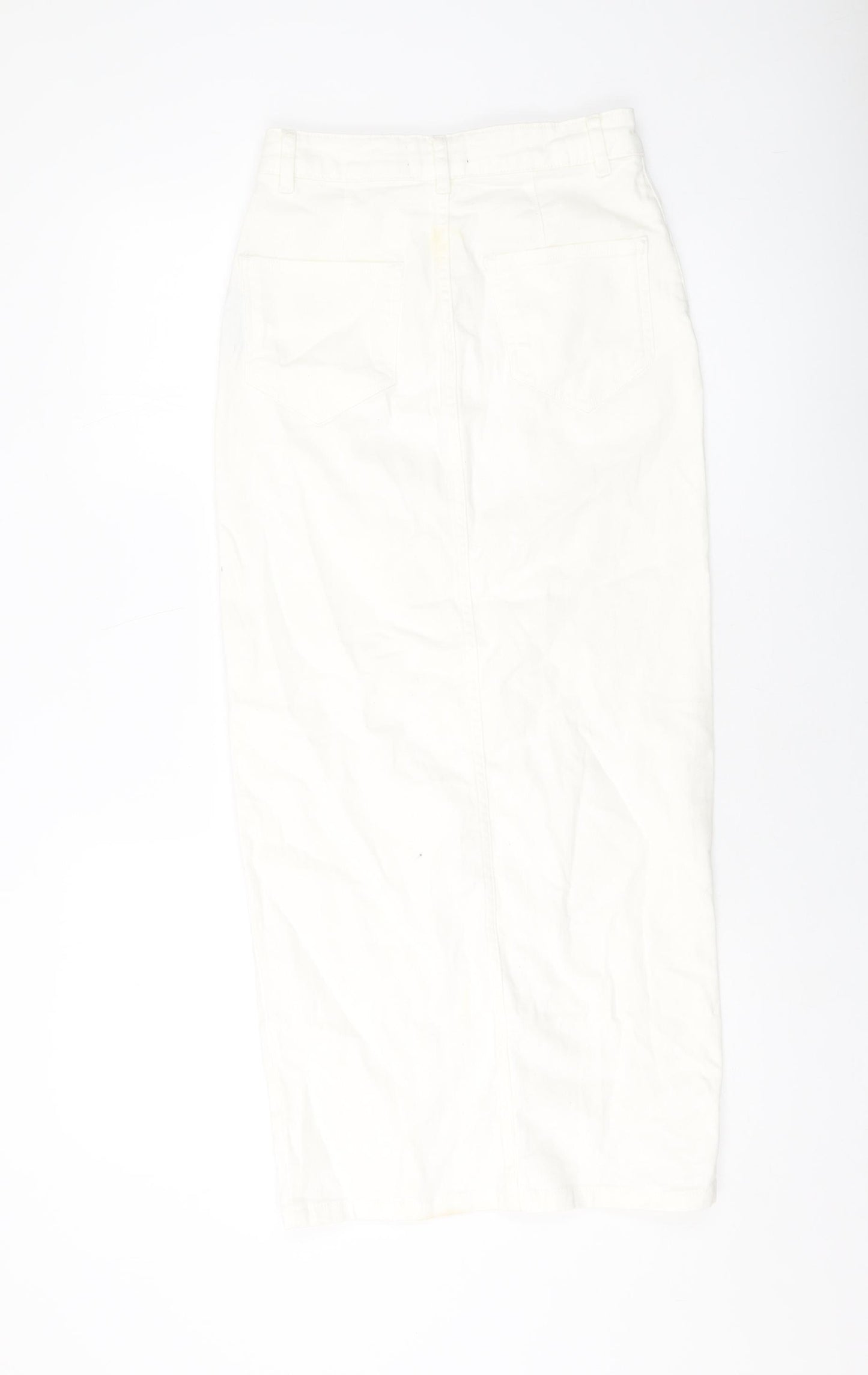 ASOS Womens Ivory Cotton Straight & Pencil Skirt Size 6 Button