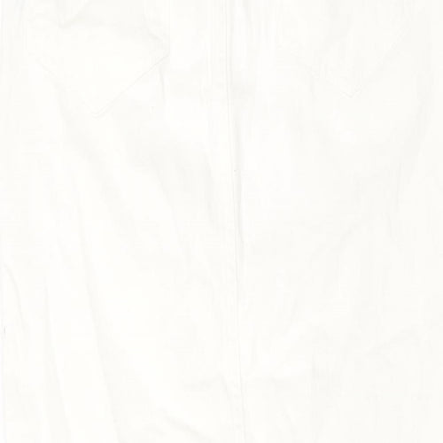 ASOS Womens Ivory Cotton Straight & Pencil Skirt Size 6 Button