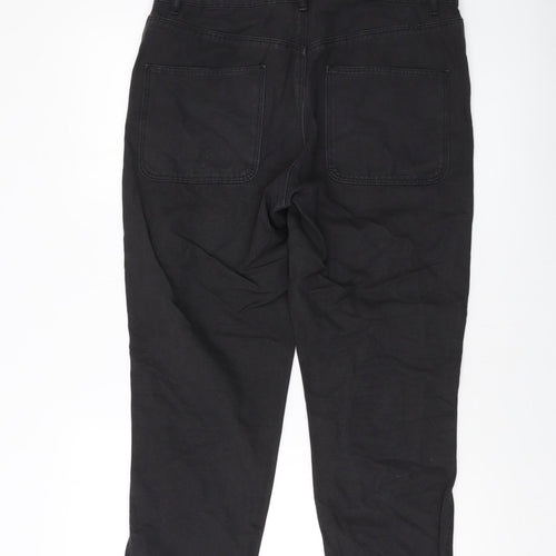 ASOS Womens Black Cotton Mom Jeans Size 34 in L27 in Regular Button