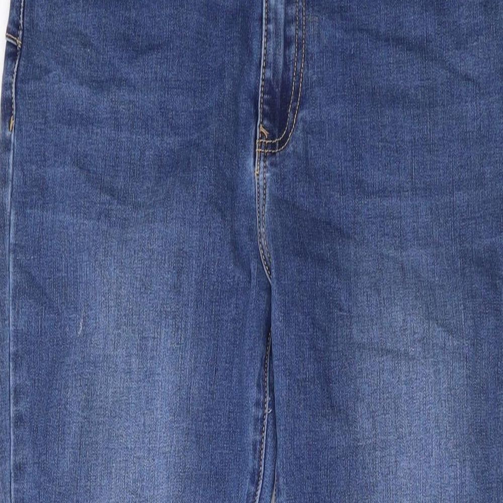 Redial Womens Blue Cotton Bootcut Jeans Size 14 L30 in Regular Button