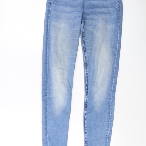 H&M Womens Blue Cotton Skinny Jeans Size 6 L30 in Regular Button