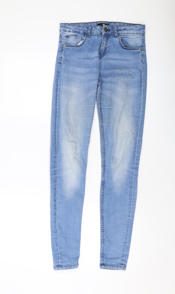 H&M Womens Blue Cotton Skinny Jeans Size 6 L30 in Regular Button